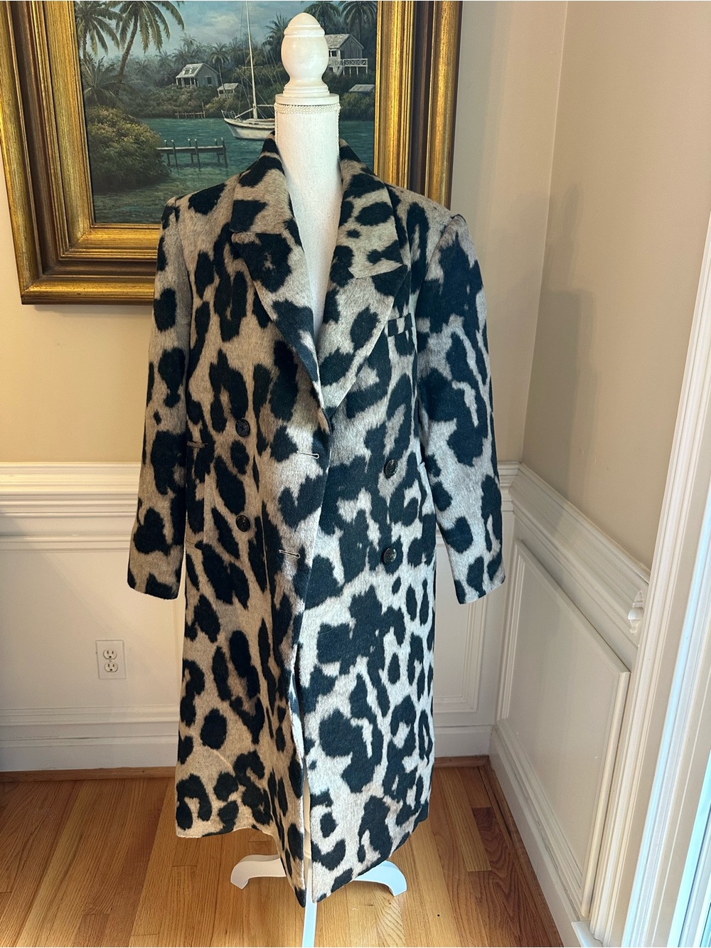 COMMENSE Wool blend Leopard Print Coat NWT - Picture 11 of 11